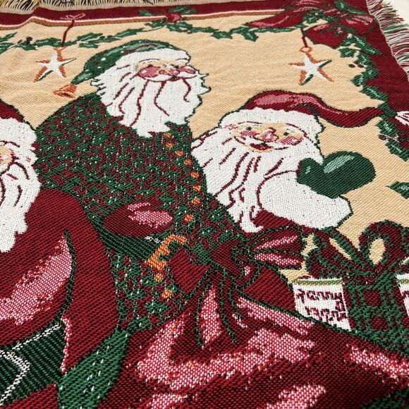 Beacon Christmas Santa Claus Tapestry Throw Blanket ~62x54" Made in USA - Picture 10 of 14
